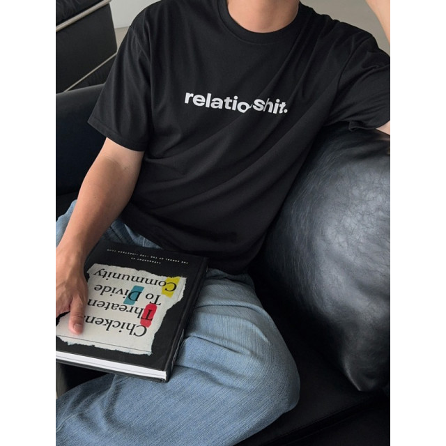 韓國🇰🇷寬鬆簡約印花短版短袖『韓國連線』