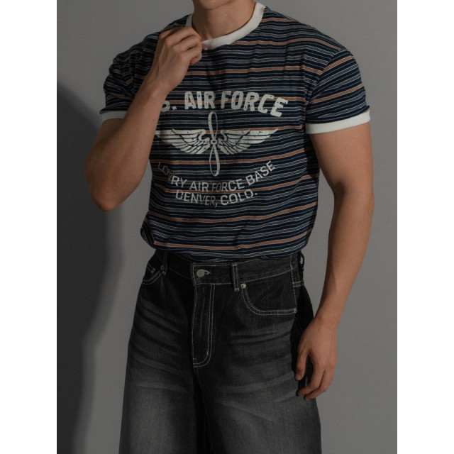 韓國🇰🇷2色圓領合身條紋短袖『韓國連線』