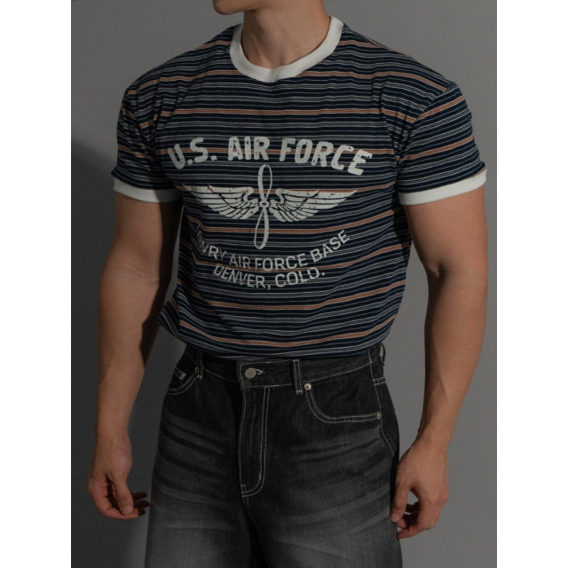 韓國🇰🇷2色圓領合身條紋短袖『韓國連線』