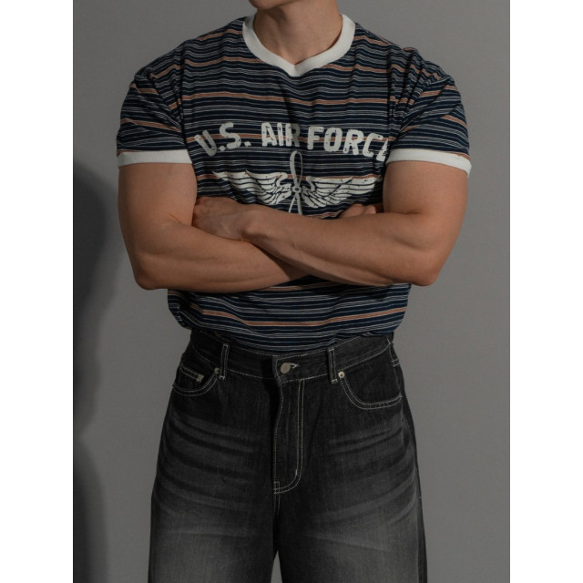 韓國🇰🇷2色圓領合身條紋短袖『韓國連線』