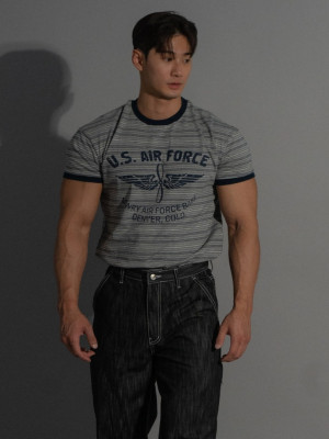 韓國🇰🇷2色圓領合身條紋短袖『韓國連線』