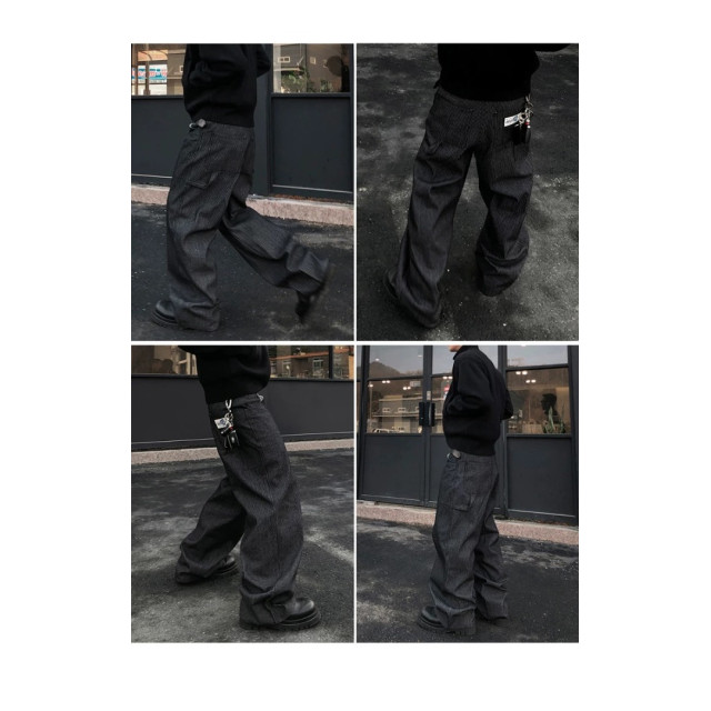 韓國🇰🇷復古條紋直筒丹寧褲『韓國連線』