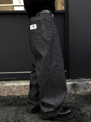 韓國🇰🇷復古條紋直筒丹寧褲『韓國連線』