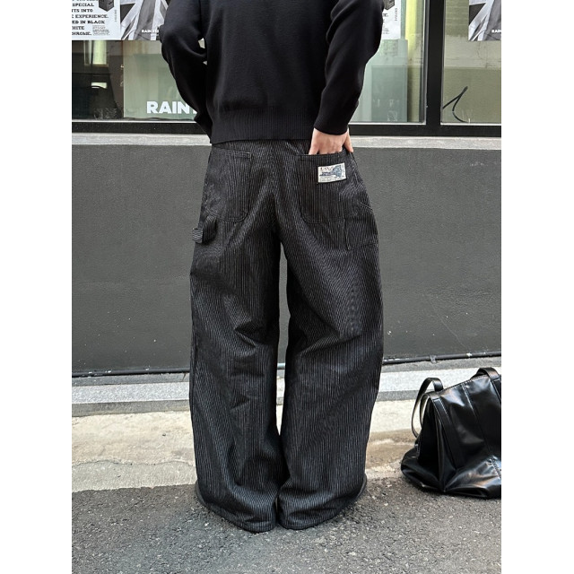 韓國🇰🇷復古條紋直筒丹寧褲『韓國連線』