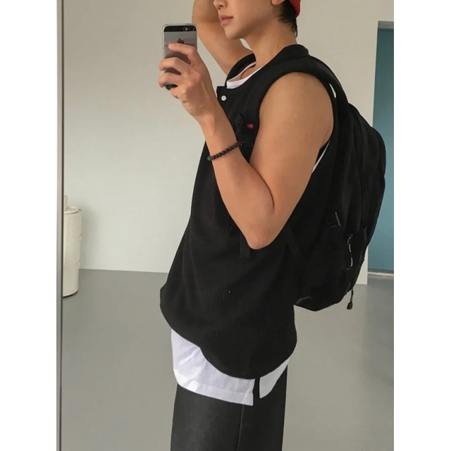 韓國🇰🇷雙層夾兩件條紋無袖背心『韓國連線』