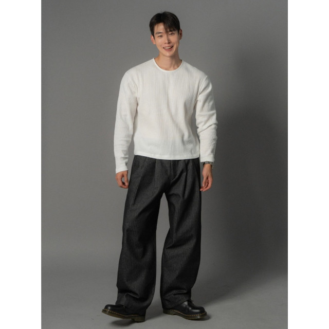 韓國🇰🇷早秋圓領華夫格短版長袖『韓國連線』