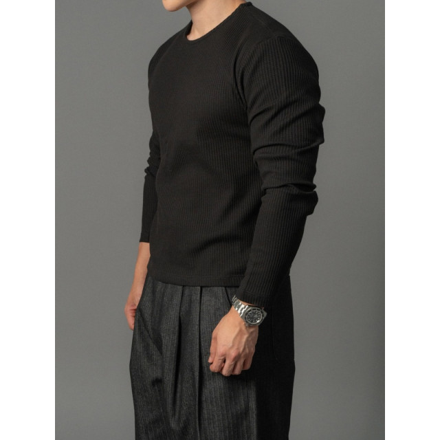 韓國🇰🇷早秋圓領華夫格短版長袖『韓國連線』