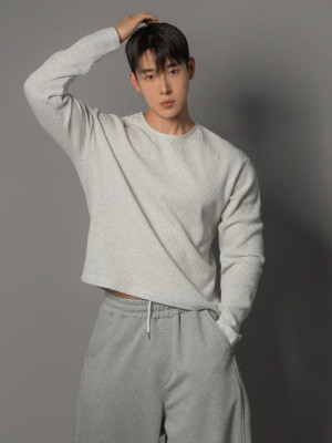 韓國🇰🇷早秋圓領華夫格短版長袖『韓國連線』