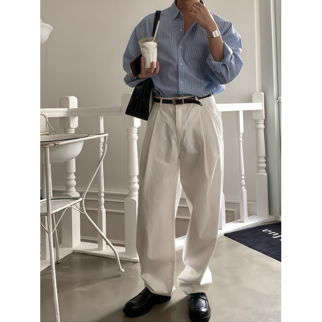 韓國🇰🇷早秋寬鬆條紋長袖襯衫『韓國連線』