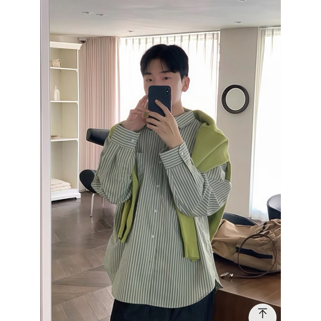 韓國🇰🇷早秋寬鬆條紋長袖襯衫『韓國連線』