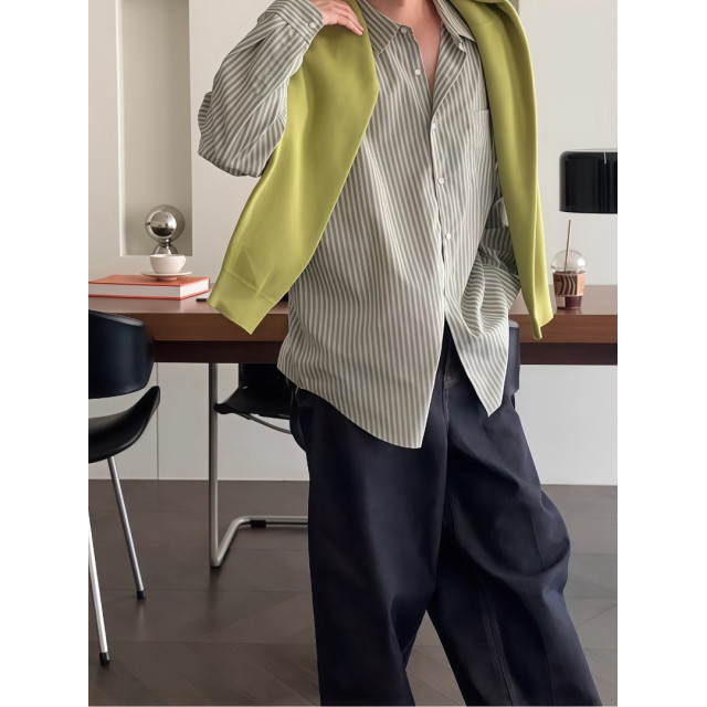 韓國🇰🇷早秋寬鬆條紋長袖襯衫『韓國連線』