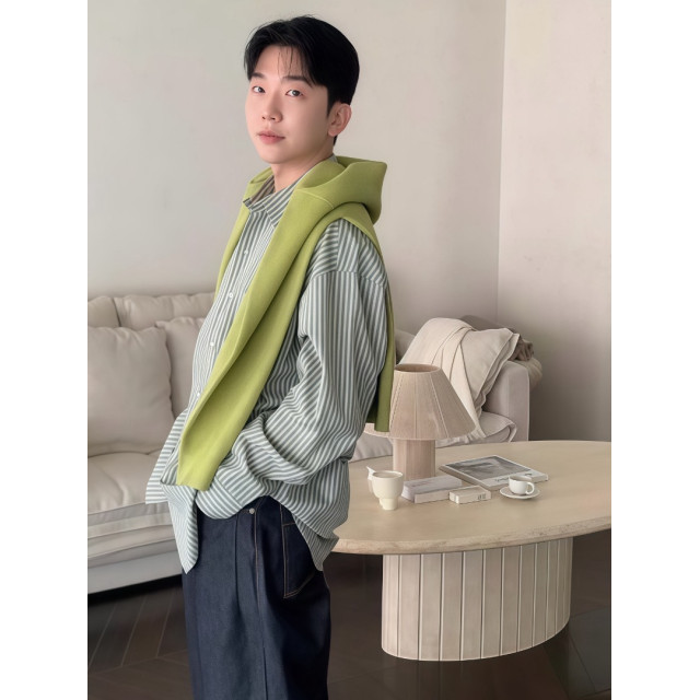 韓國🇰🇷早秋寬鬆條紋長袖襯衫『韓國連線』