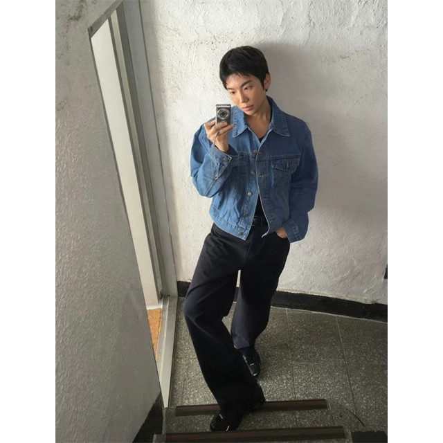 韓國🇰🇷男女皆可穿!復古水洗短版丹寧外套『韓國連線』