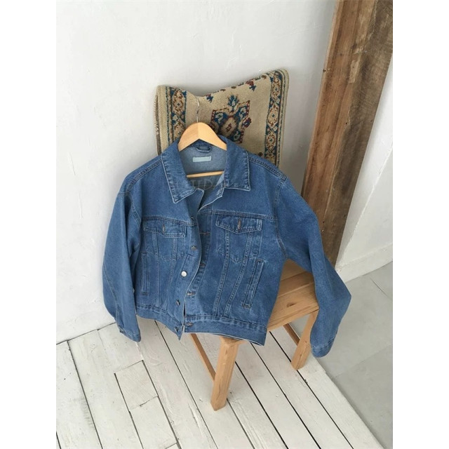 韓國🇰🇷男女皆可穿!復古水洗短版丹寧外套『韓國連線』