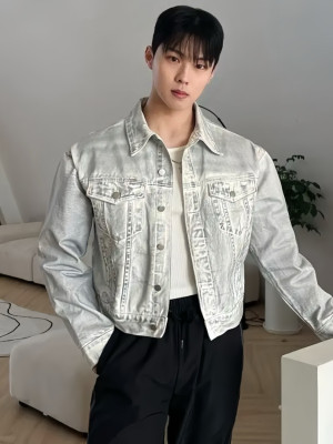 韓國🇰🇷男女皆可穿!復古水洗短版丹寧外套『韓國連線』