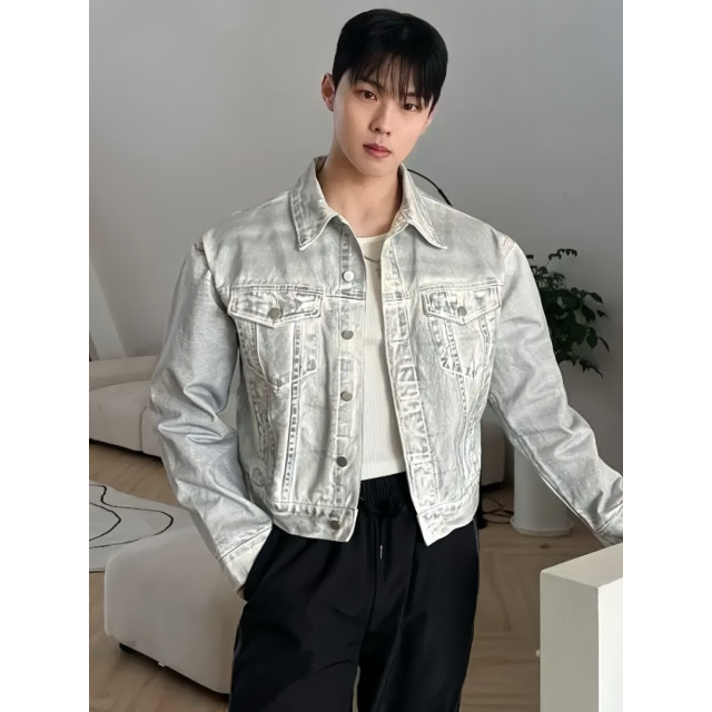 韓國🇰🇷男女皆可穿!復古水洗短版丹寧外套『韓國連線』
