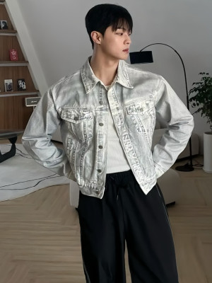韓國🇰🇷男女皆可穿!復古水洗短版丹寧外套『韓國連線』