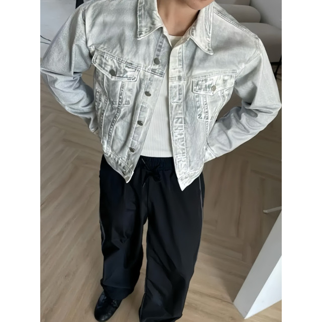 韓國🇰🇷男女皆可穿!復古水洗短版丹寧外套『韓國連線』