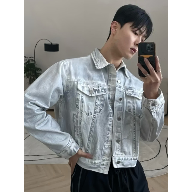 韓國🇰🇷男女皆可穿!復古水洗短版丹寧外套『韓國連線』