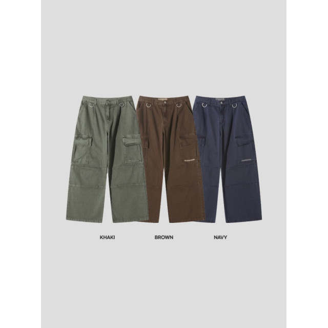 韓國🇰🇷寬鬆扣環雙摺工作褲『韓國連線』