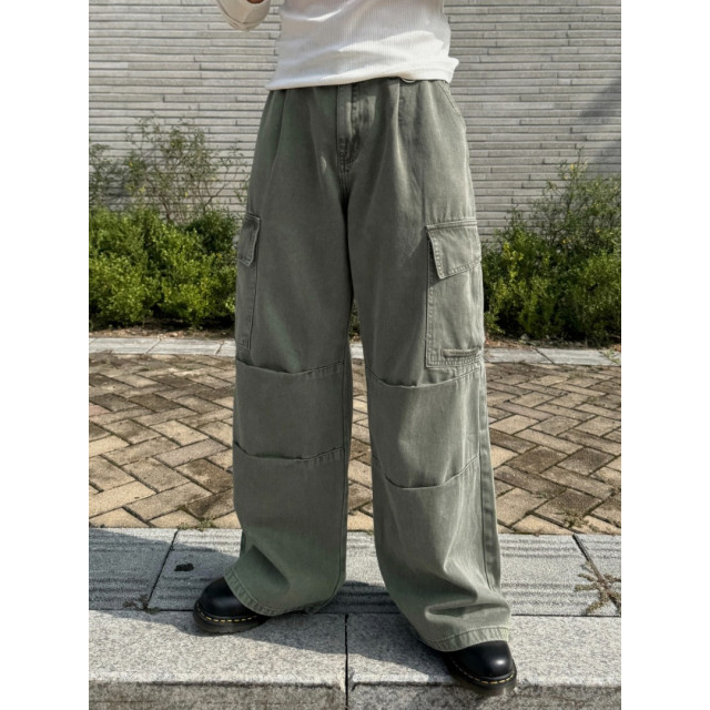 韓國🇰🇷寬鬆扣環雙摺工作褲『韓國連線』
