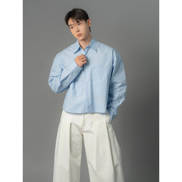 韓國🇰🇷雙口袋短版長袖襯衫『韓國連線』