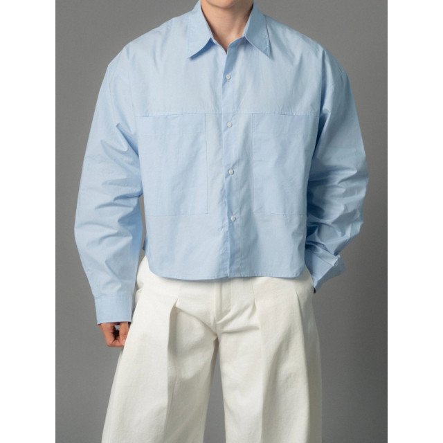 韓國🇰🇷雙口袋短版長袖襯衫『韓國連線』