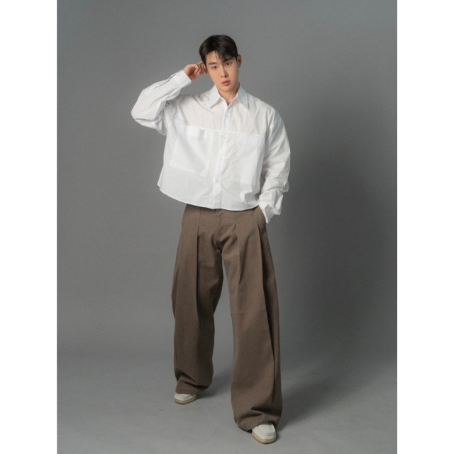 韓國🇰🇷雙口袋短版長袖襯衫『韓國連線』