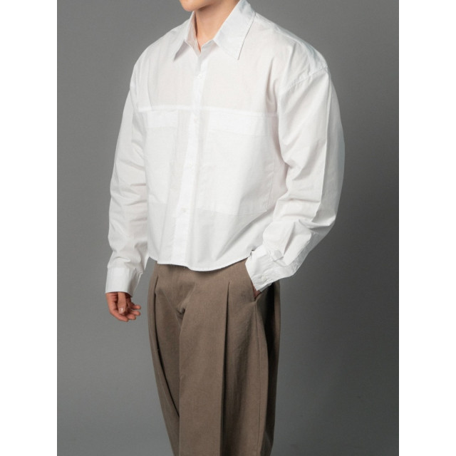 韓國🇰🇷雙口袋短版長袖襯衫『韓國連線』