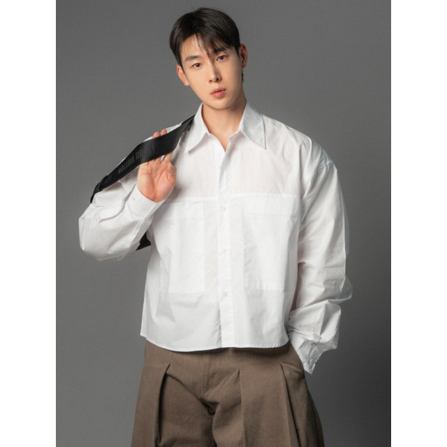 韓國🇰🇷雙口袋短版長袖襯衫『韓國連線』