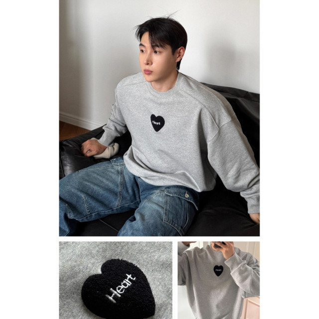 韓國🇰🇷heart立體毛絨大學T『韓國連線』