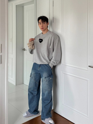 韓國🇰🇷heart立體毛絨大學T『韓國連線』