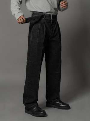 韓國🇰🇷3色!燈心絨腰帶丹寧褲『韓國連線』