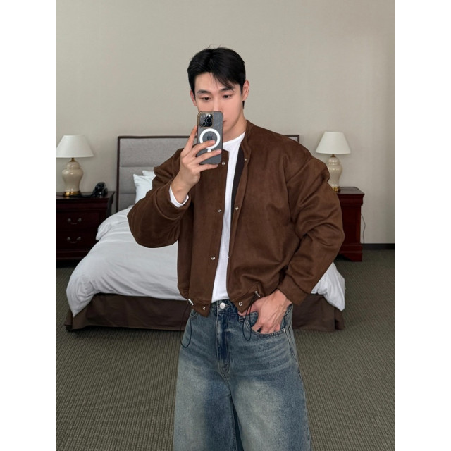 韓國🇰🇷霧感麂皮短版開襟夾克『韓國連線』