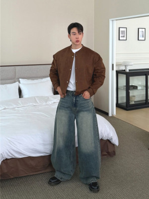 韓國🇰🇷水洗褶線丹寧褲『韓國連線』