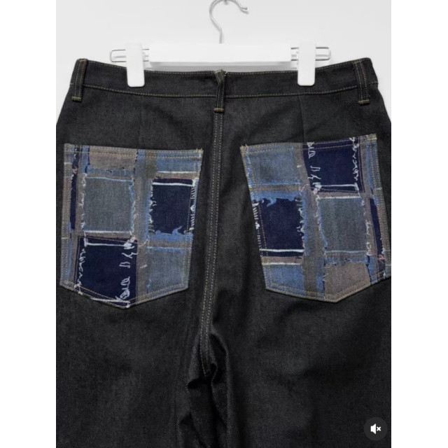 韓國🇰🇷拼接口袋不褪色丹寧褲『韓國連線』