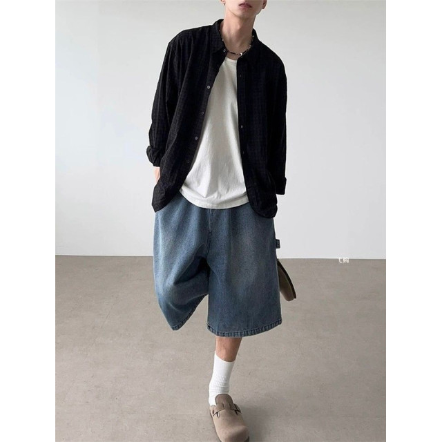 韓國🇰🇷水洗單掐摺牛仔七分褲『韓國連線』