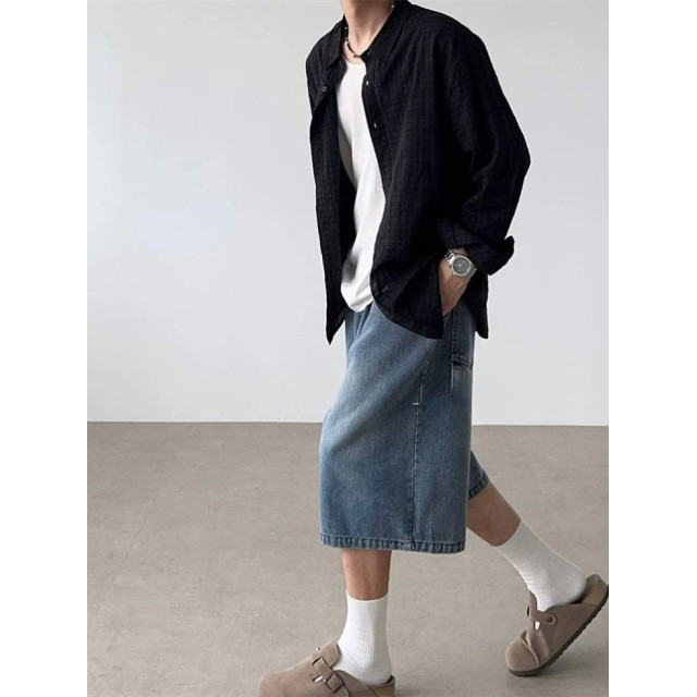 韓國🇰🇷水洗單掐摺牛仔七分褲『韓國連線』