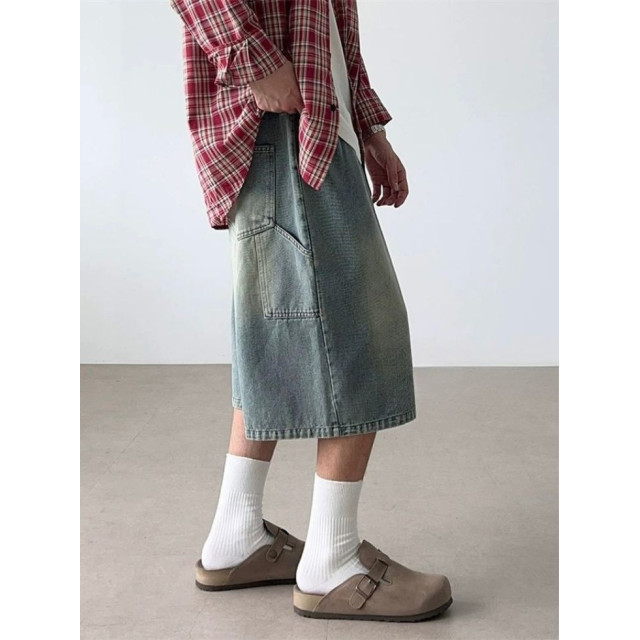 韓國🇰🇷水洗單掐摺牛仔七分褲『韓國連線』